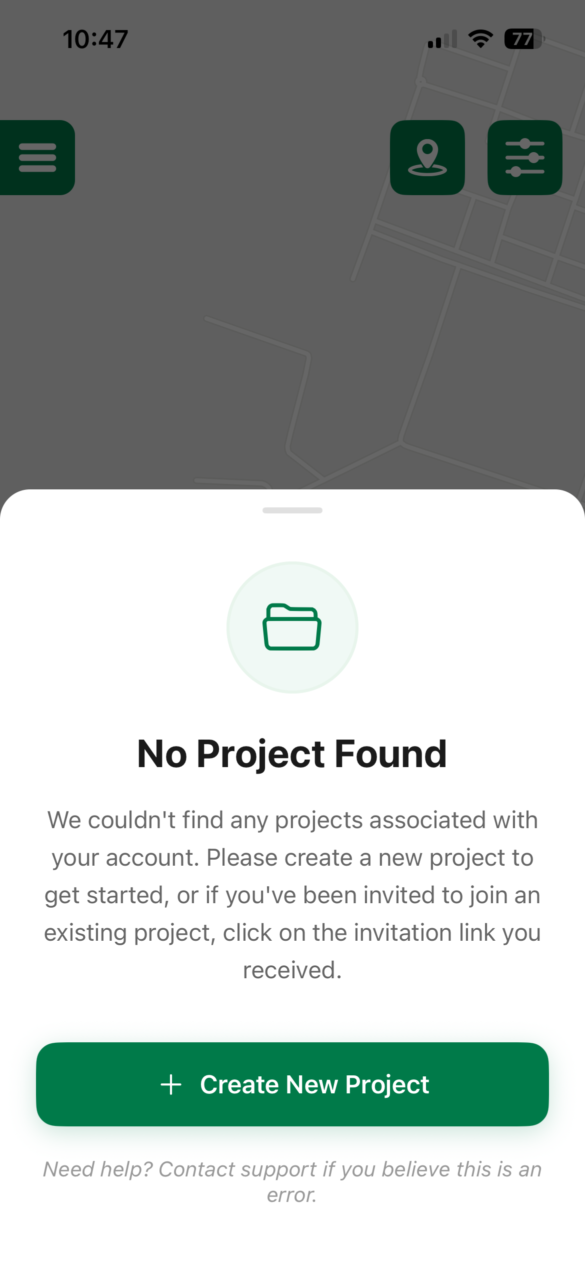 No project found