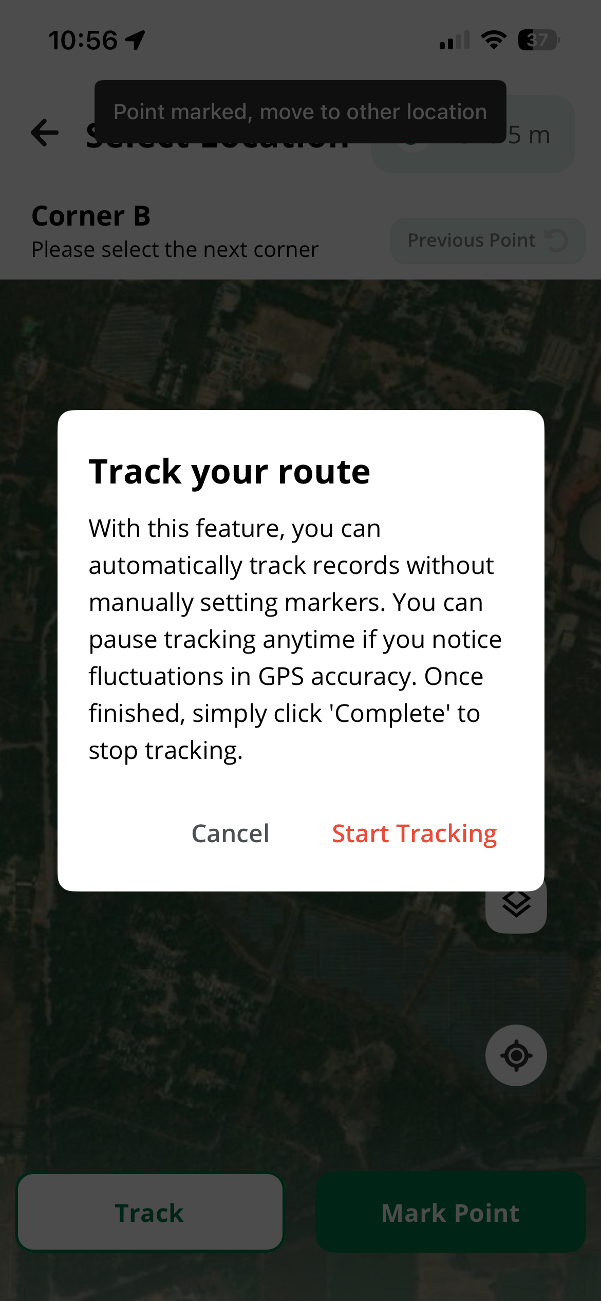 Trace area by walking