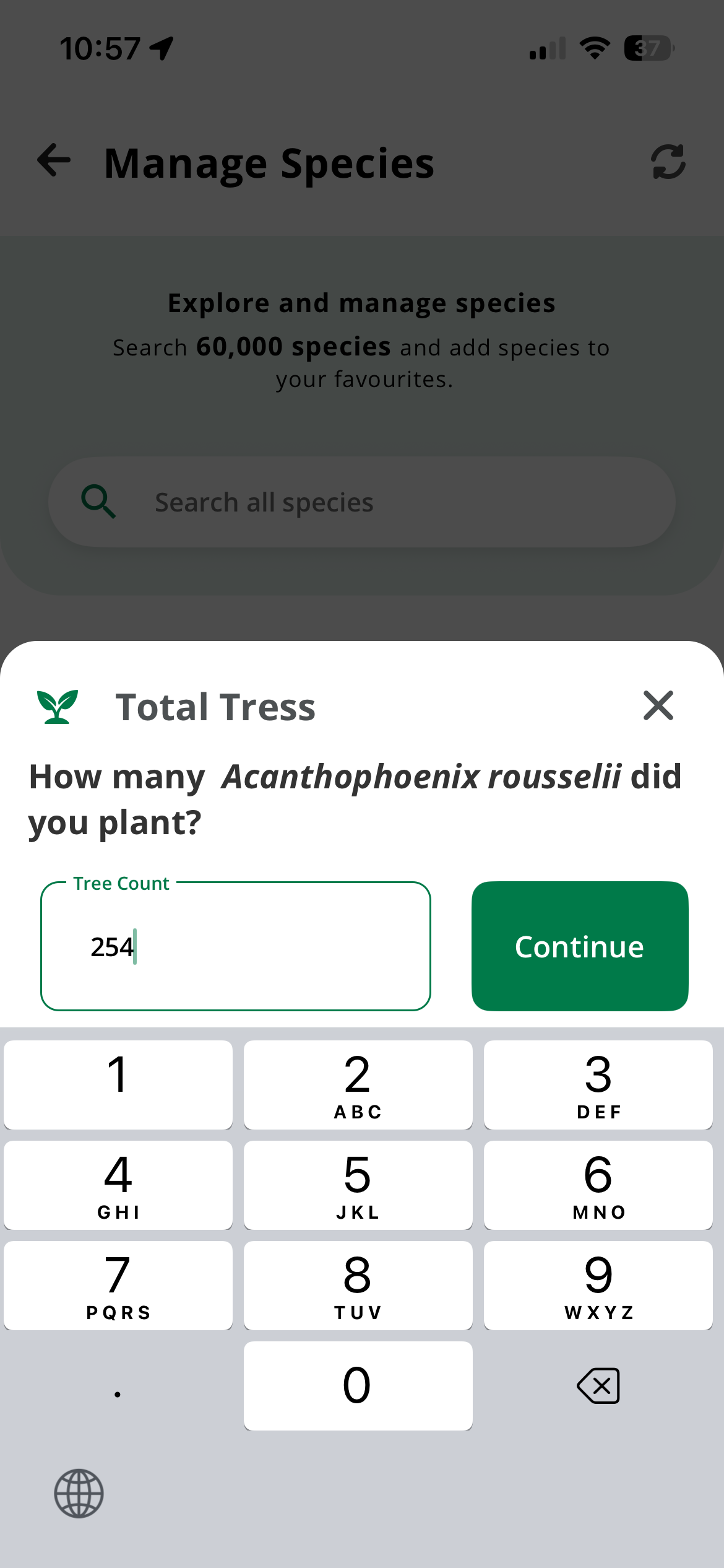 Add number of trees