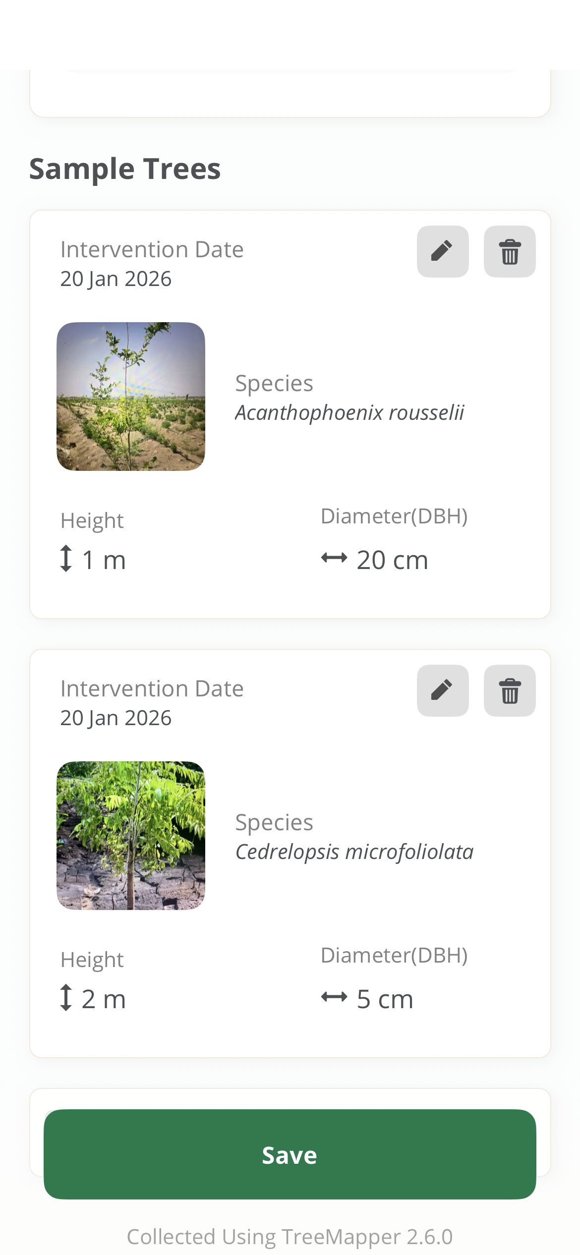 All sample trees preview